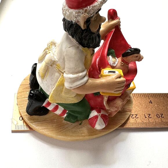 Santas Helpers 4" Christmas Figurine WOOD TOY MAKER Ltd Edition Collectible Vtg - Picture 9 of 12